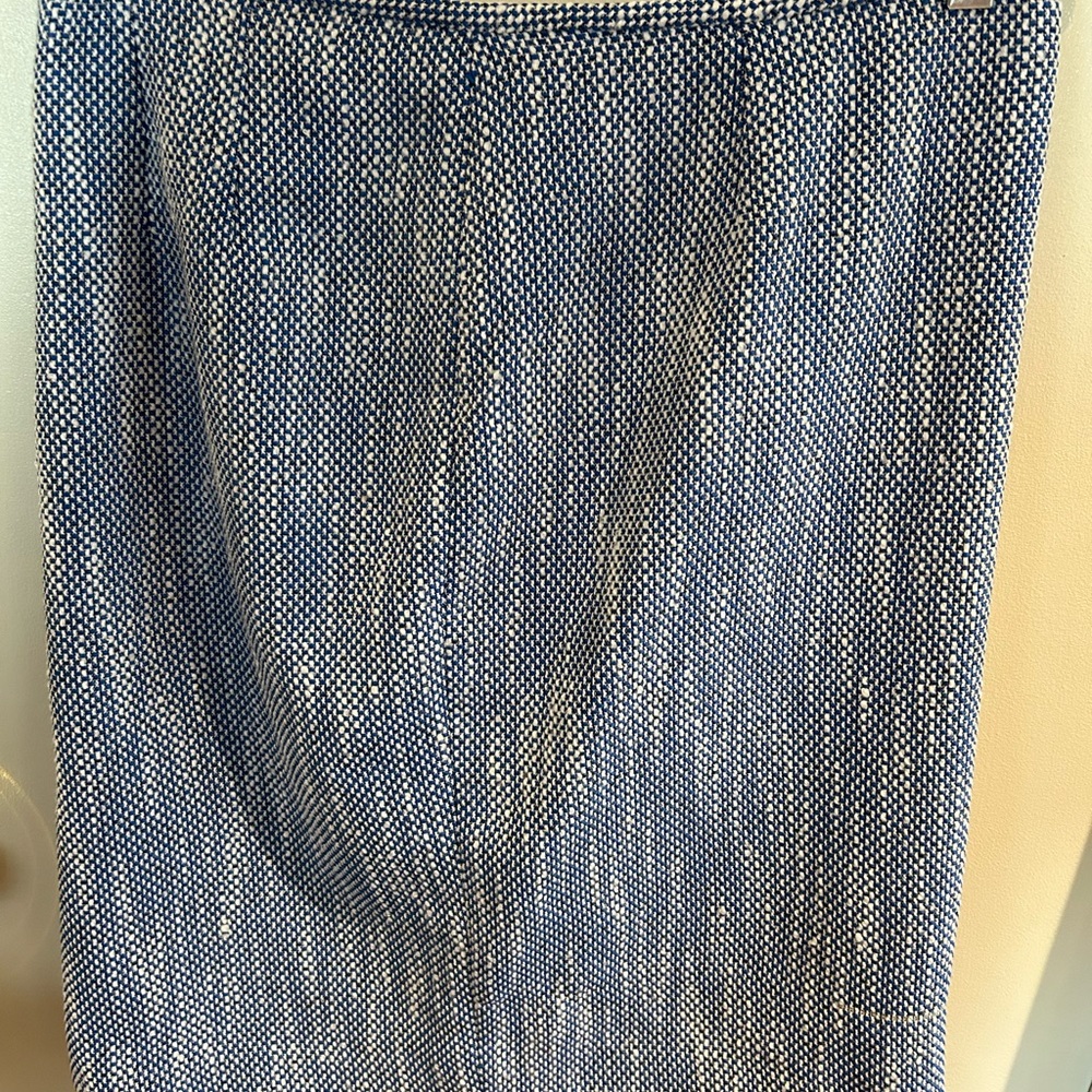 Calvin Klein blue and white midi skirt